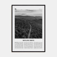 Skyline Drive Travel B&W Poster
