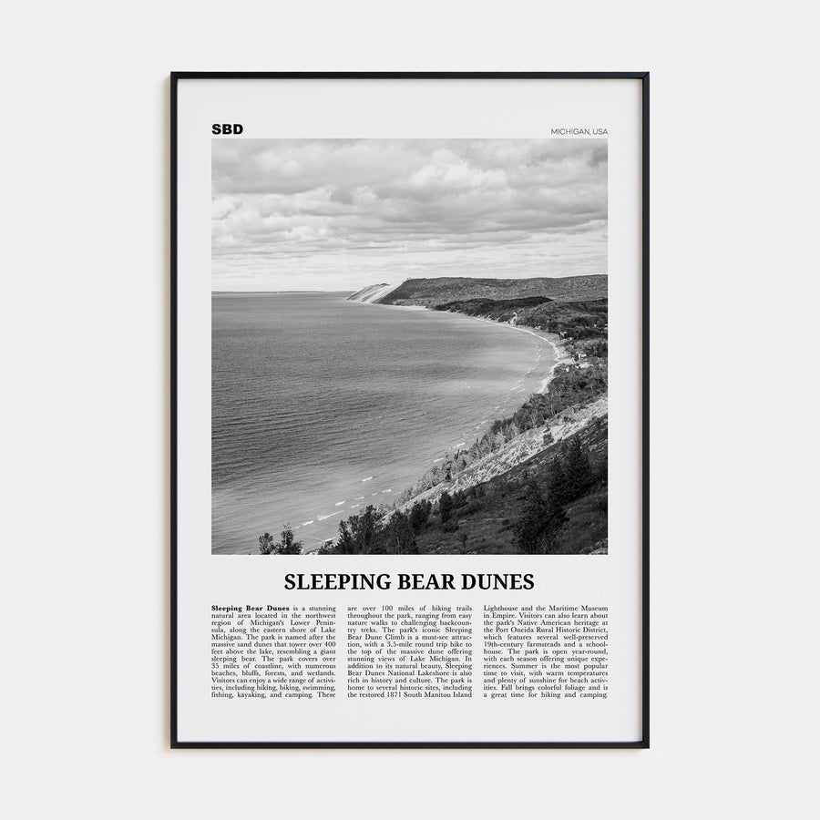 Sleeping Bear Dunes Travel B&W Poster