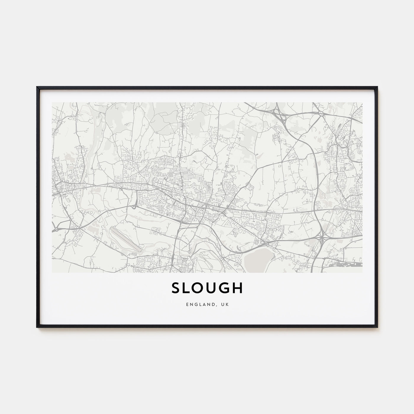 Slough Map Landscape Poster