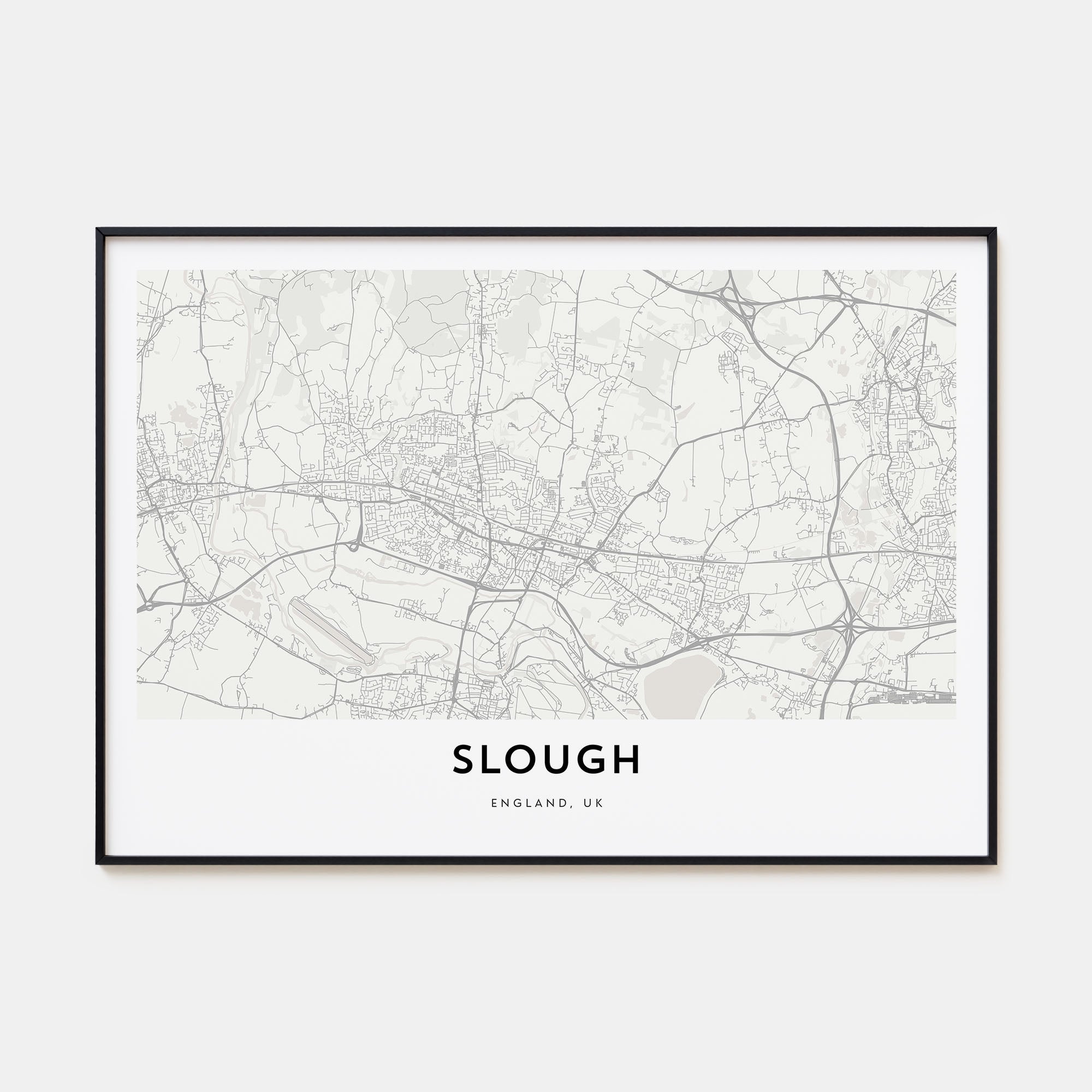 Slough Map Landscape Poster
