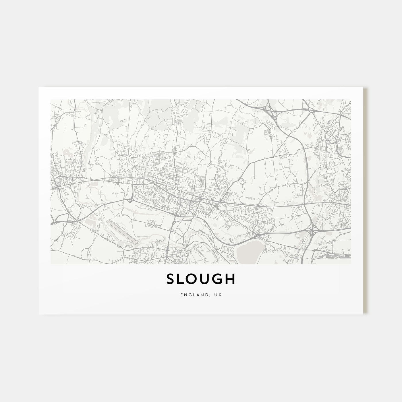 Slough Map Landscape Poster