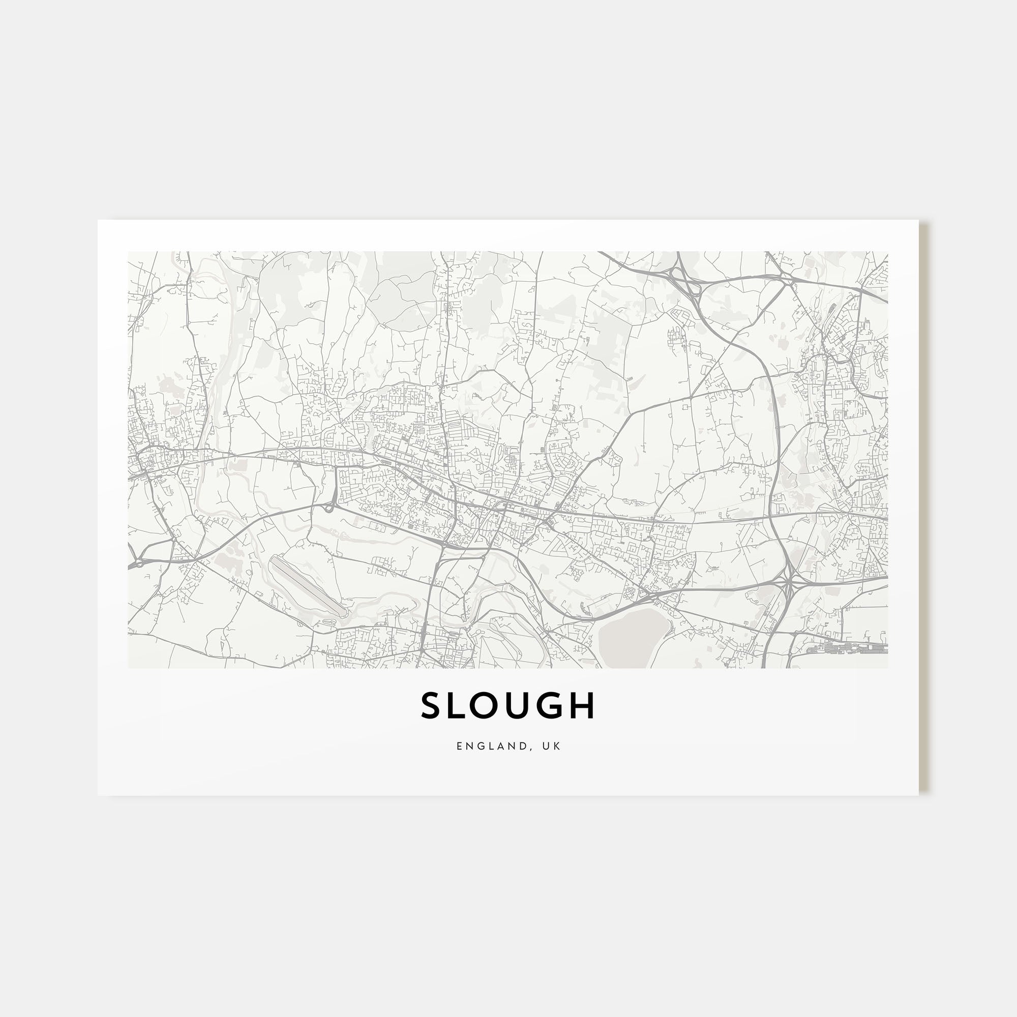 Slough Map Landscape Poster