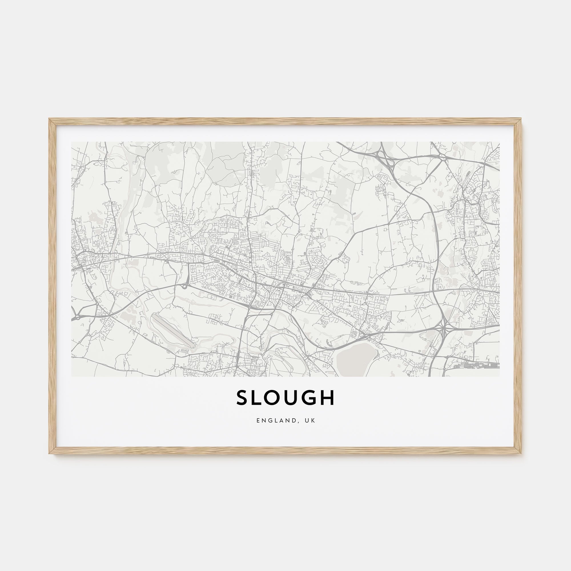 Slough Map Landscape Poster