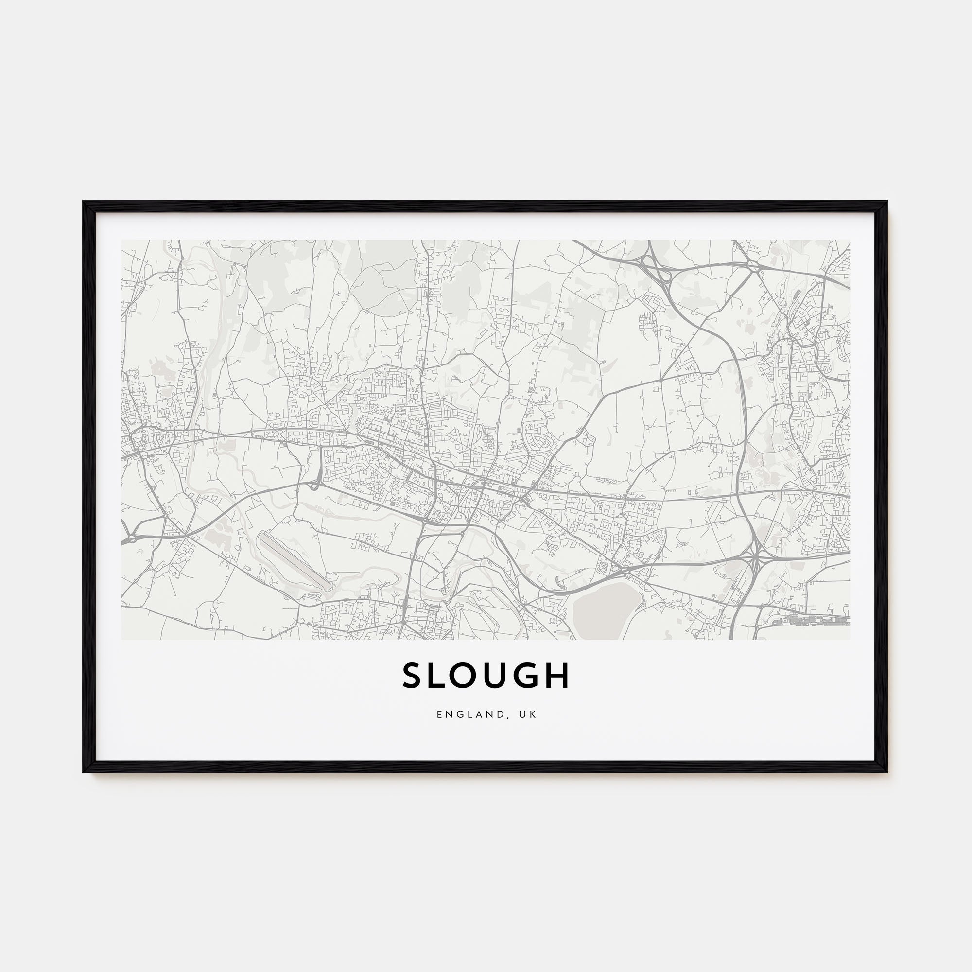 Slough Map Landscape Poster