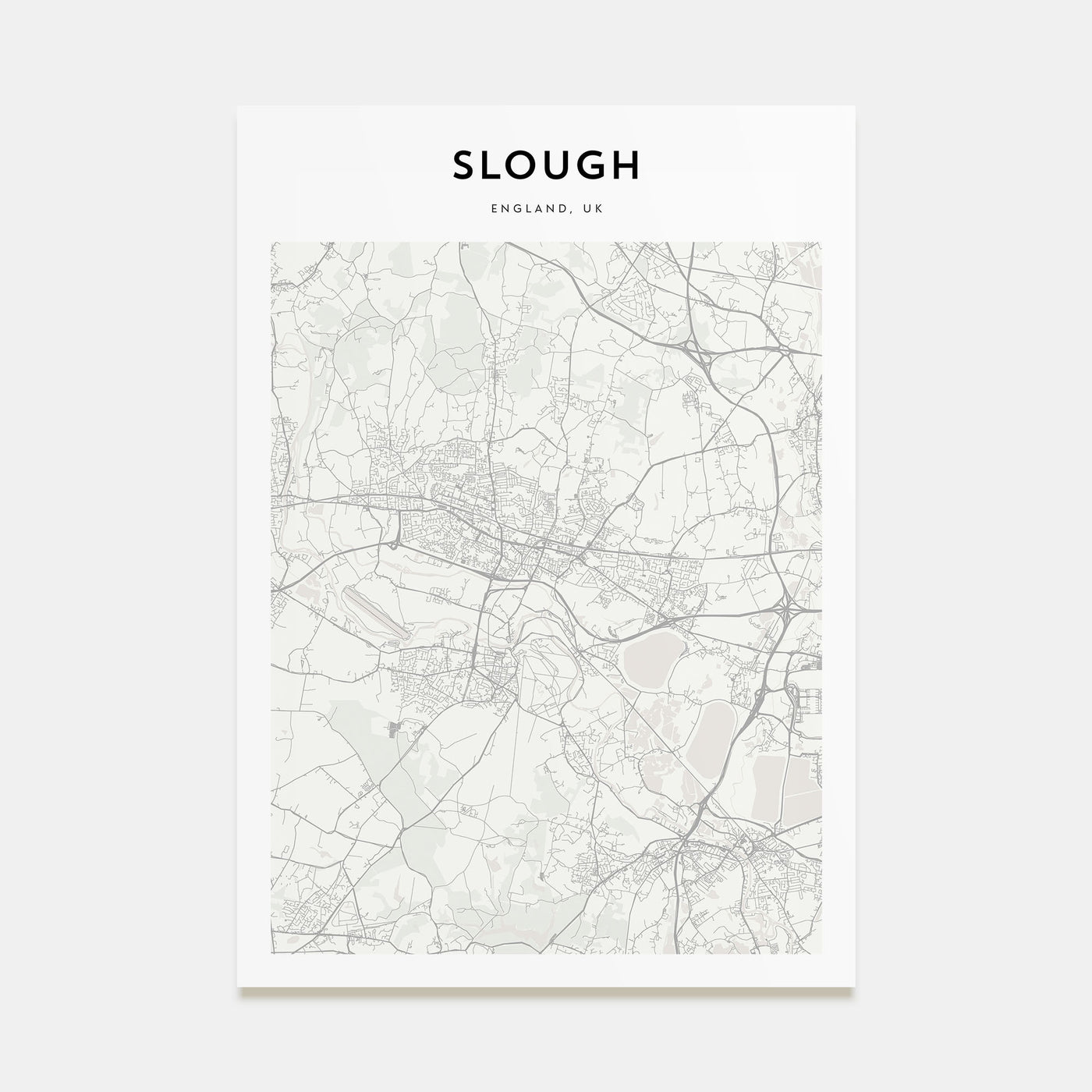 Slough Map Portrait Poster