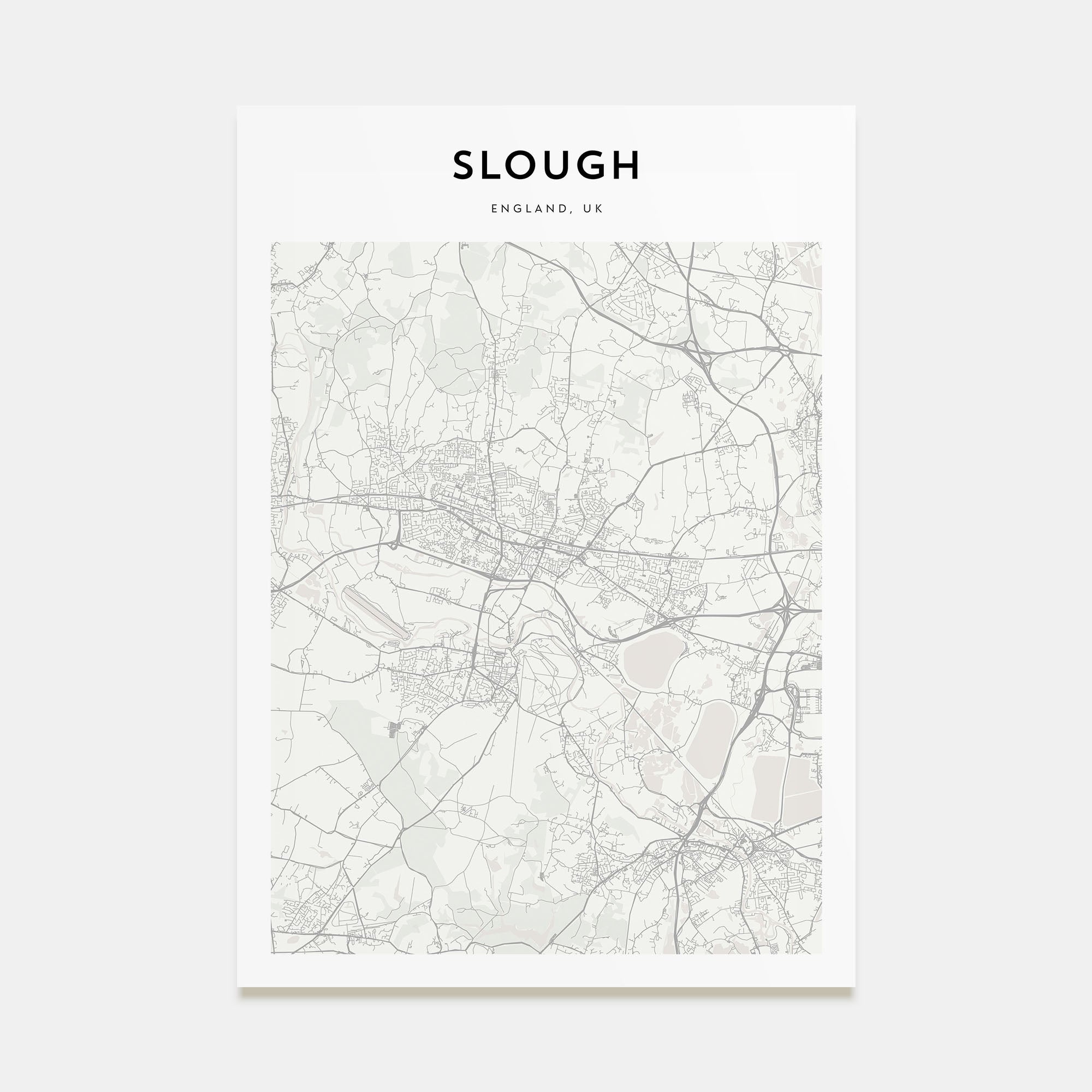 Slough Map Portrait Poster