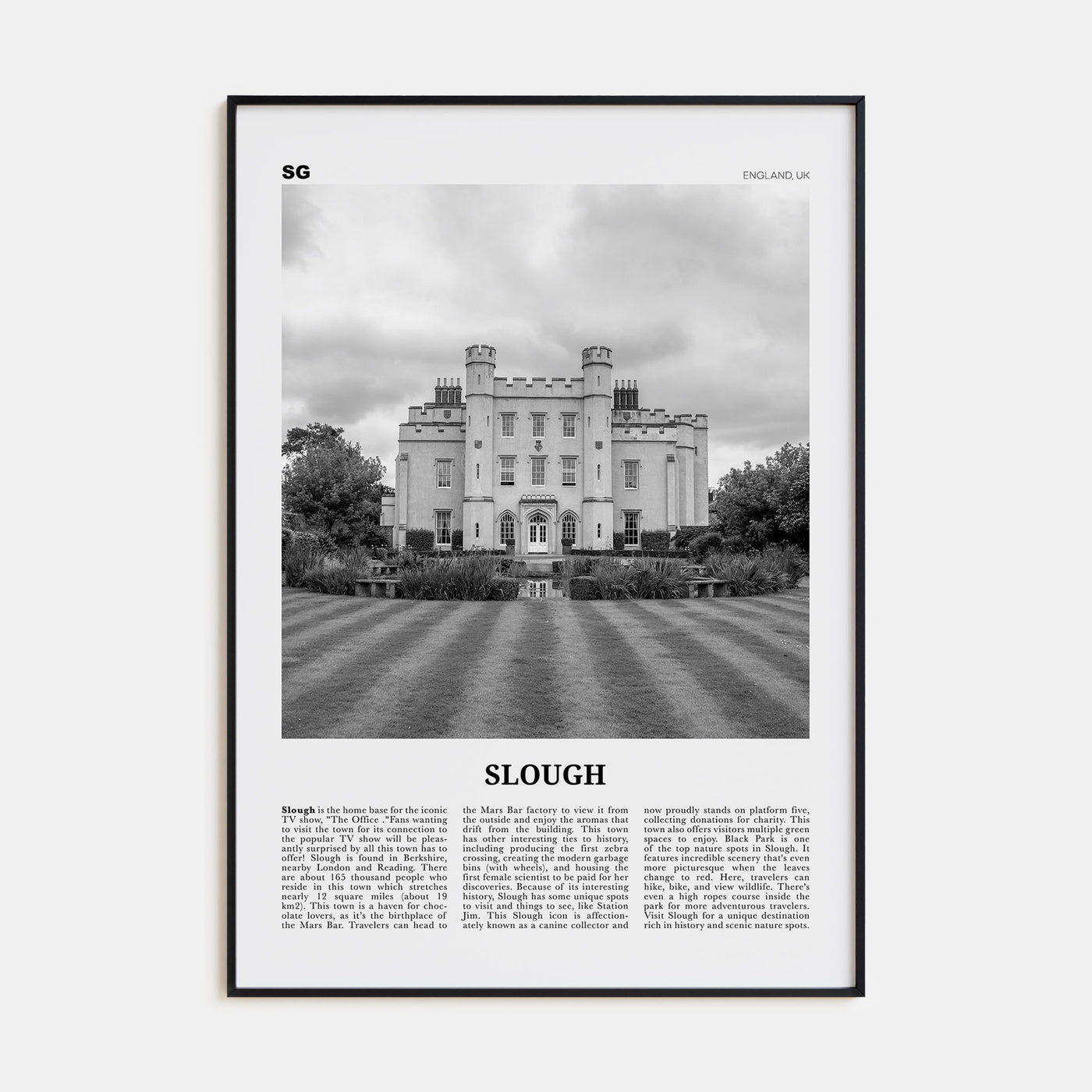 Slough Travel B&W Poster