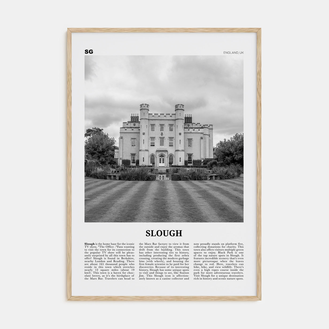 Slough Travel B&W Poster