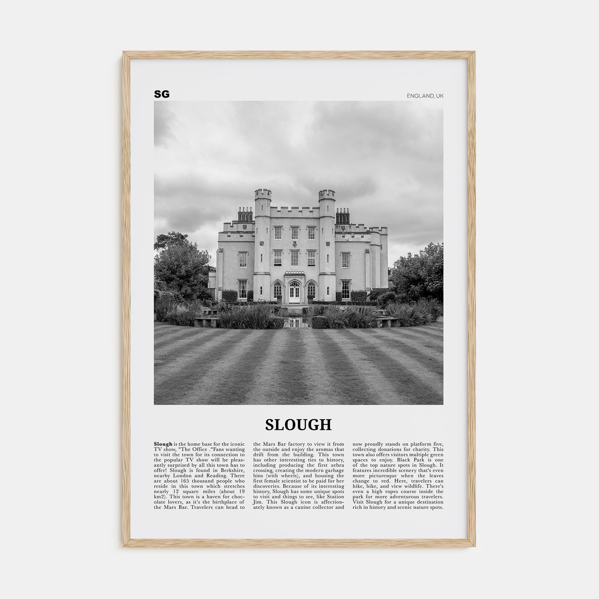 Slough Travel B&W Poster