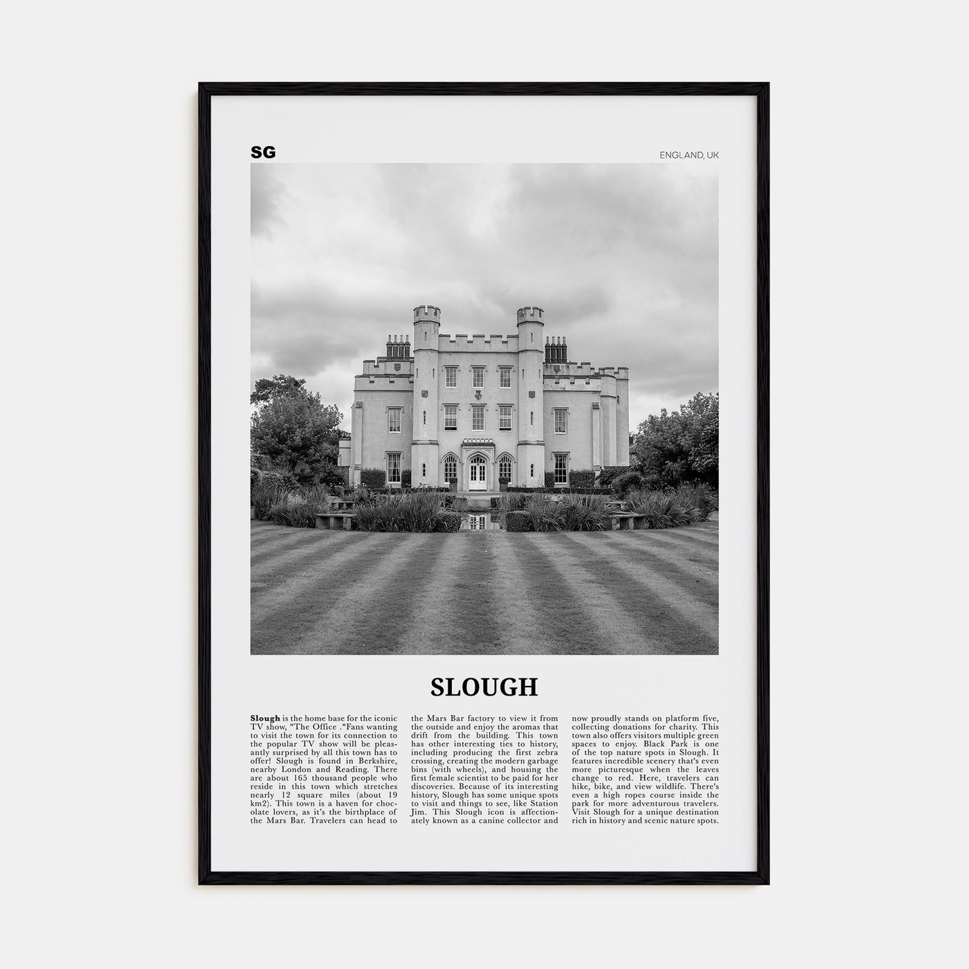 Slough Travel B&W Poster