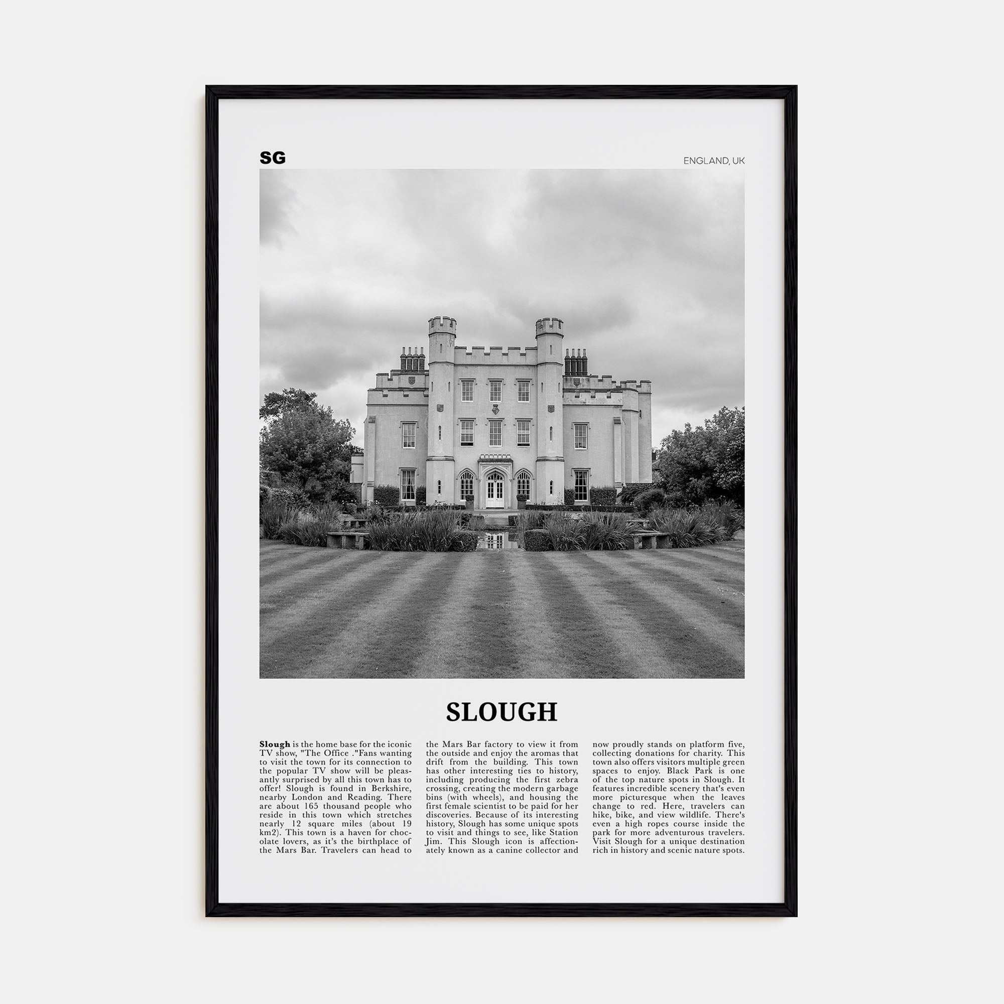 Slough Travel B&W Poster