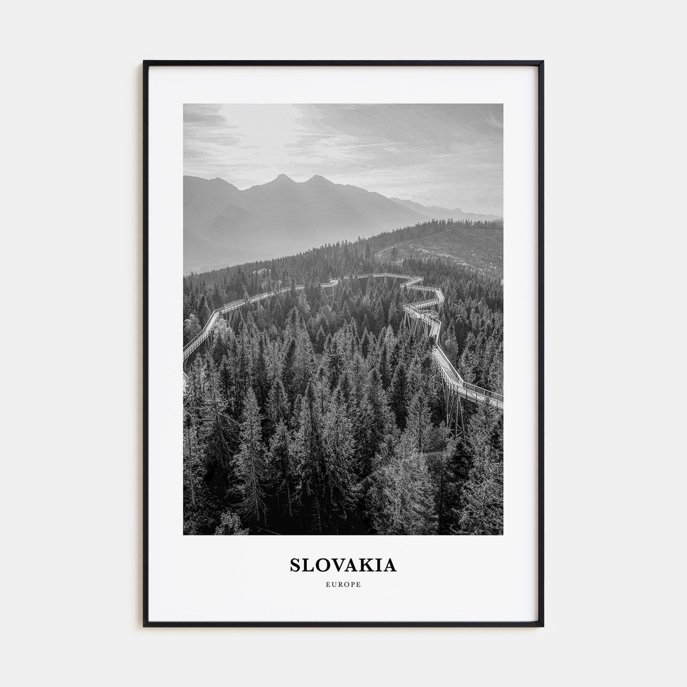 Slovakia Portrait B&W Poster