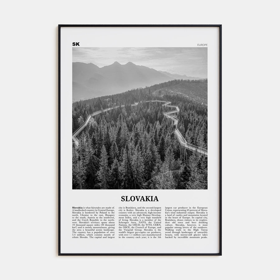 Slovakia Travel B&W Poster