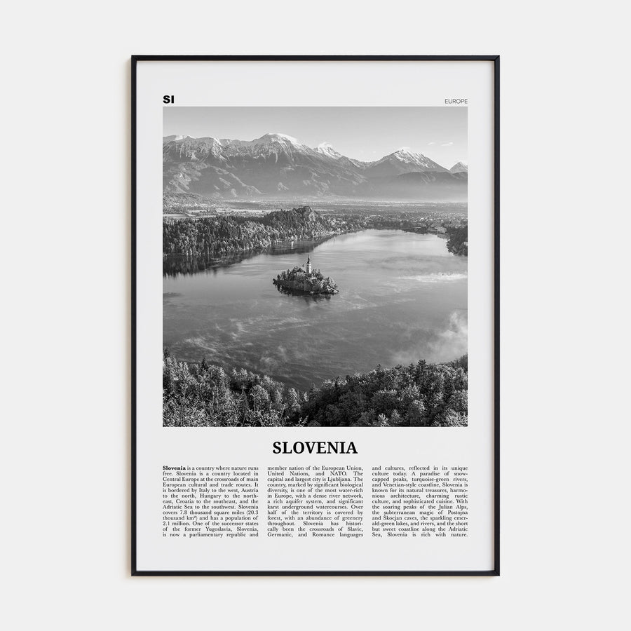 Slovenia Travel B&W Poster