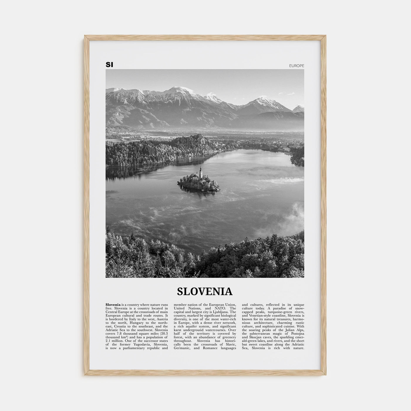 Slovenia Travel B&W Poster