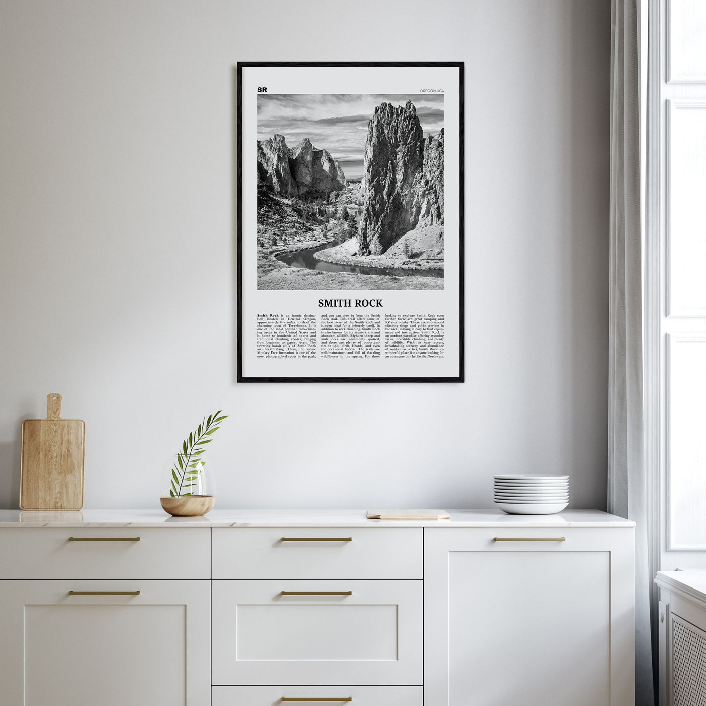 Smith Rock State Park Travel B&W Poster