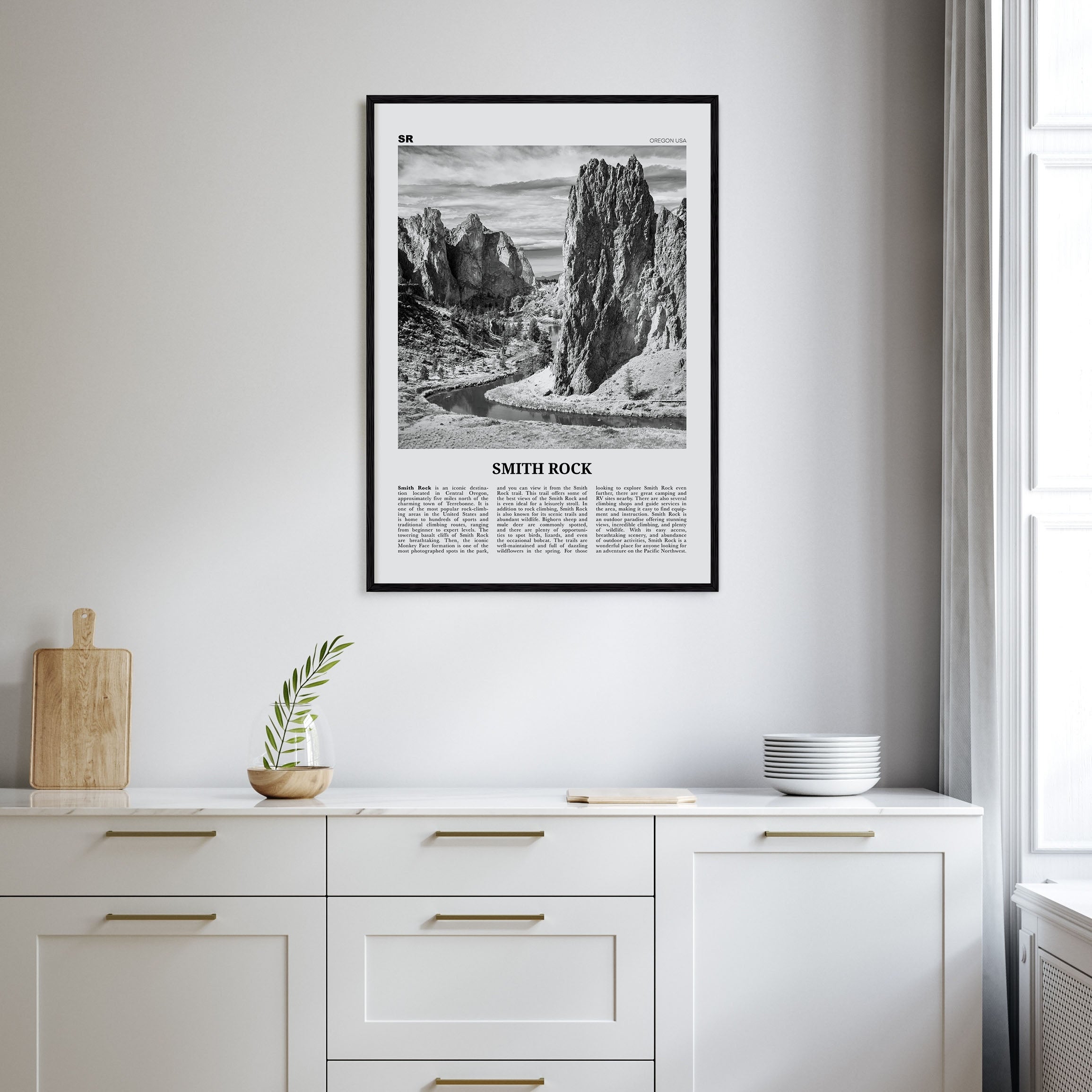 Smith Rock State Park Travel B&W Poster