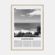Snapper Rocks Travel B&W Poster