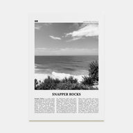 Snapper Rocks Travel B&W Poster