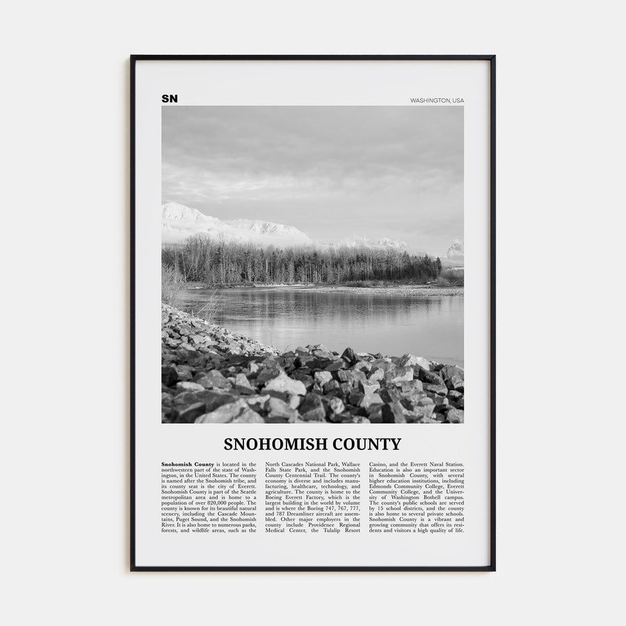 Snohomish County Travel B&W Poster