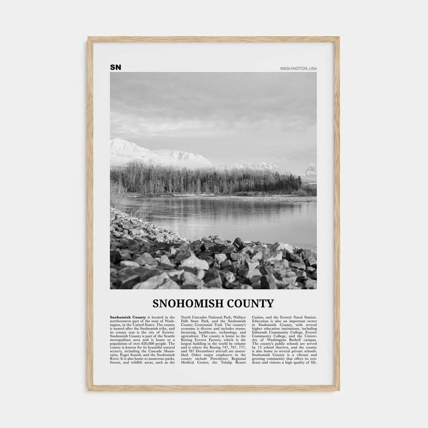 Snohomish County Travel B&W Poster