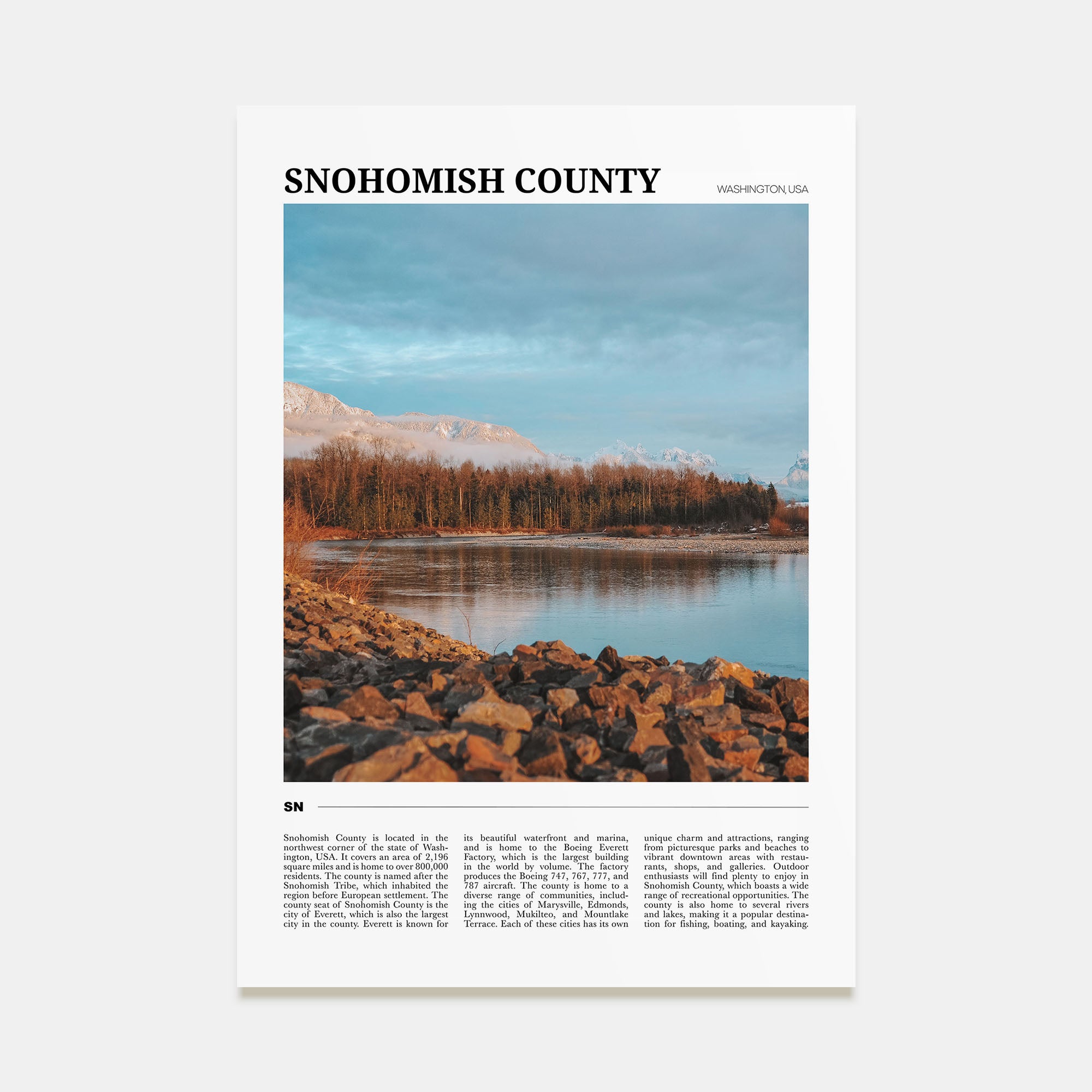 Snohomish County Travel Color Poster