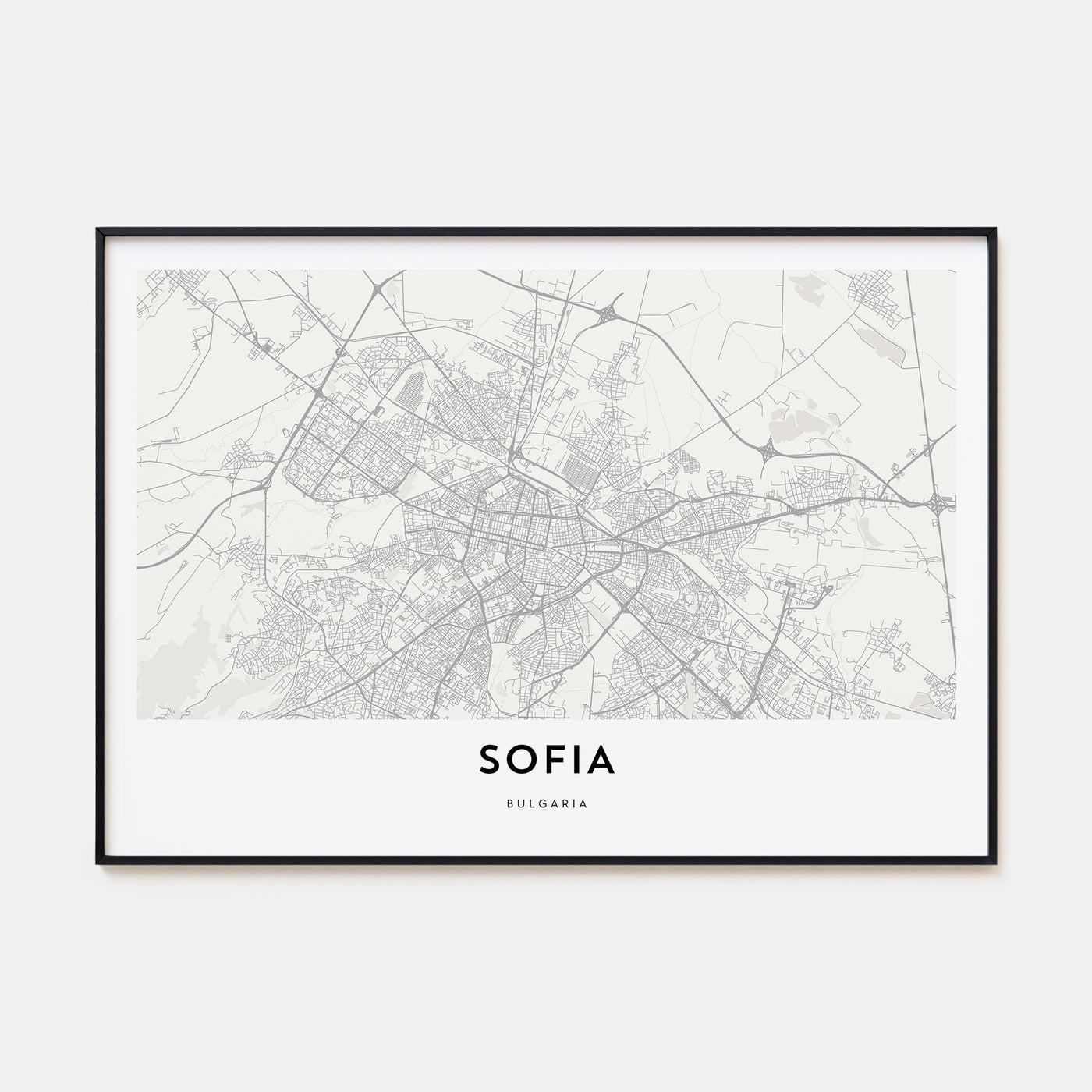 Sofia Map Landscape Poster