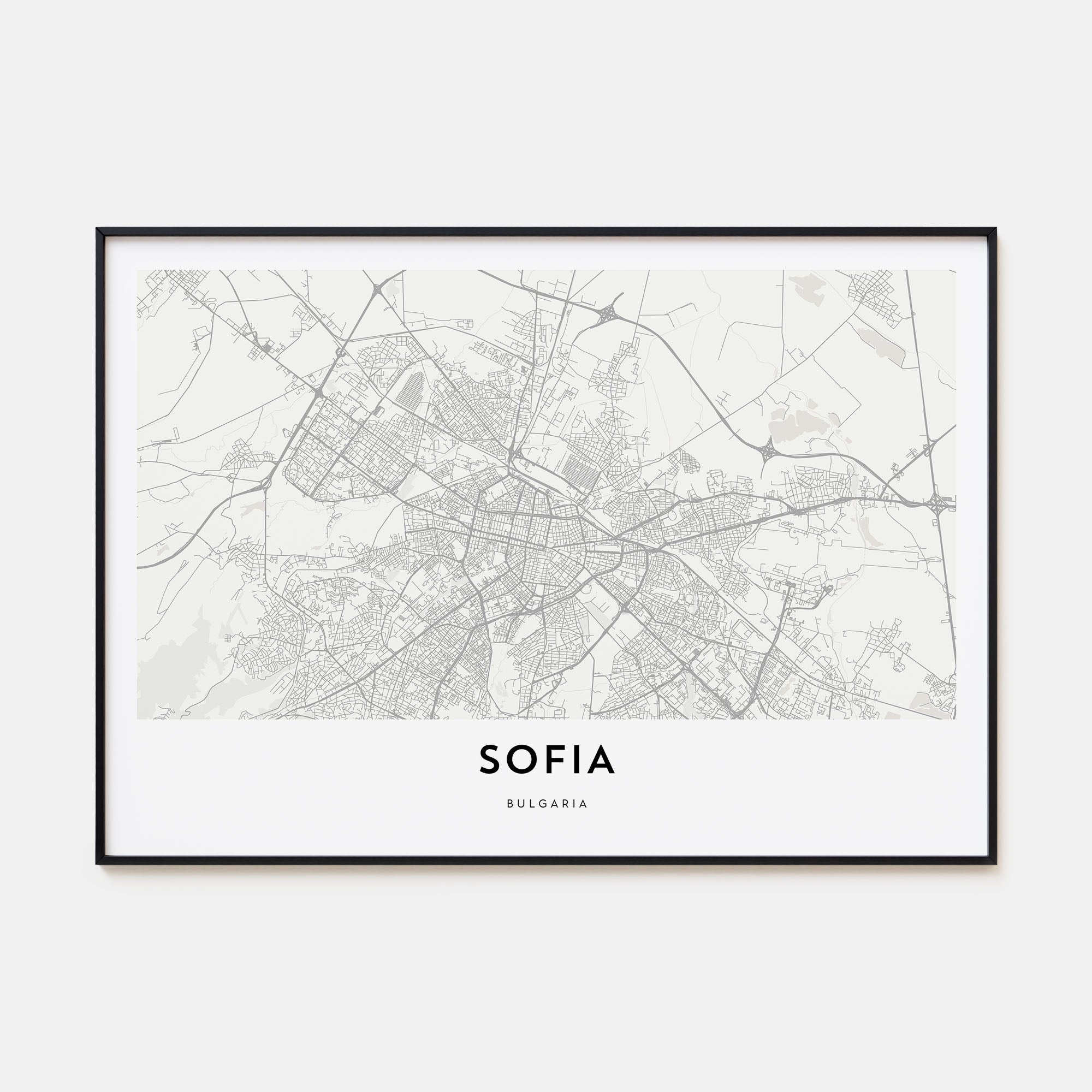 Sofia Map Landscape Poster