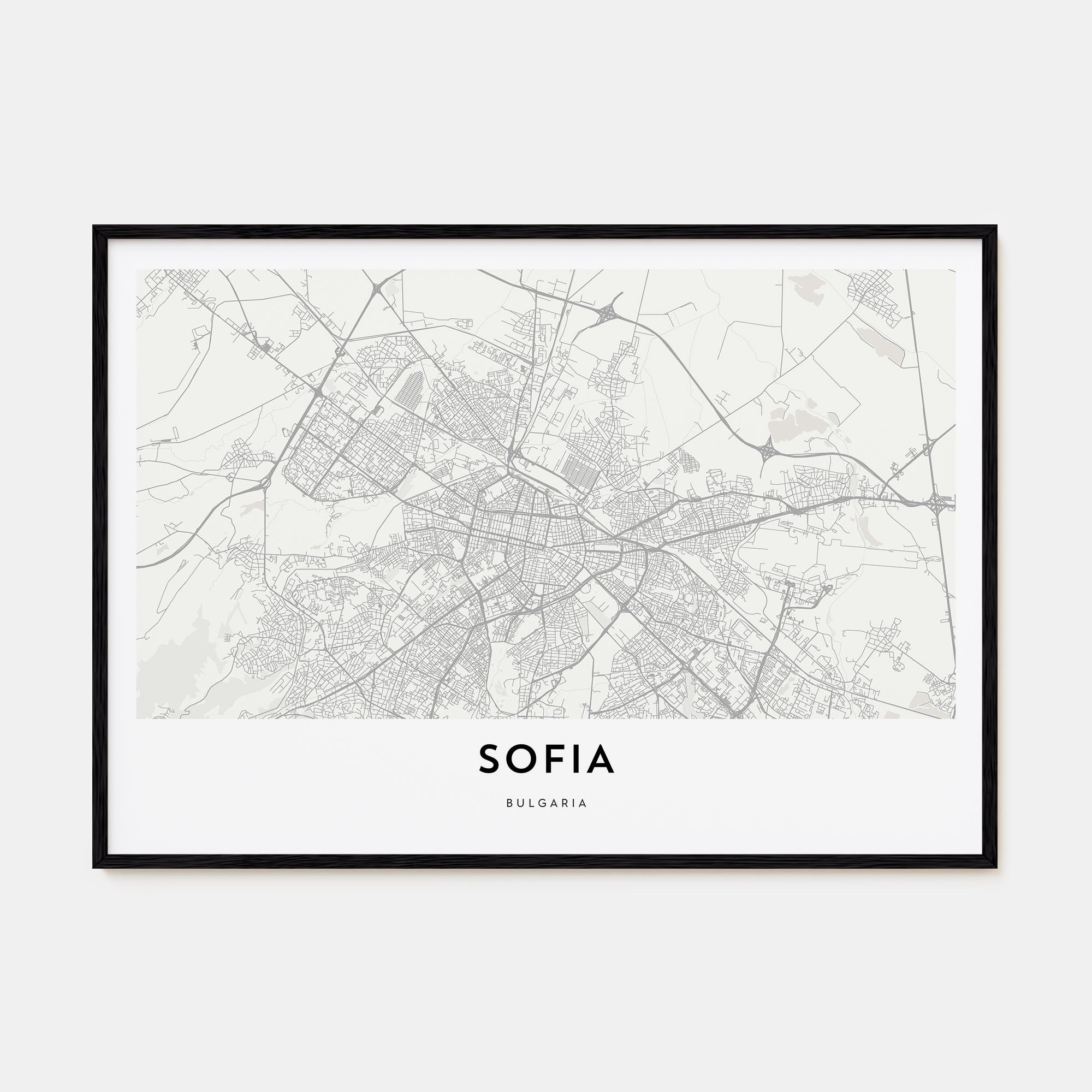 Sofia Map Landscape Poster