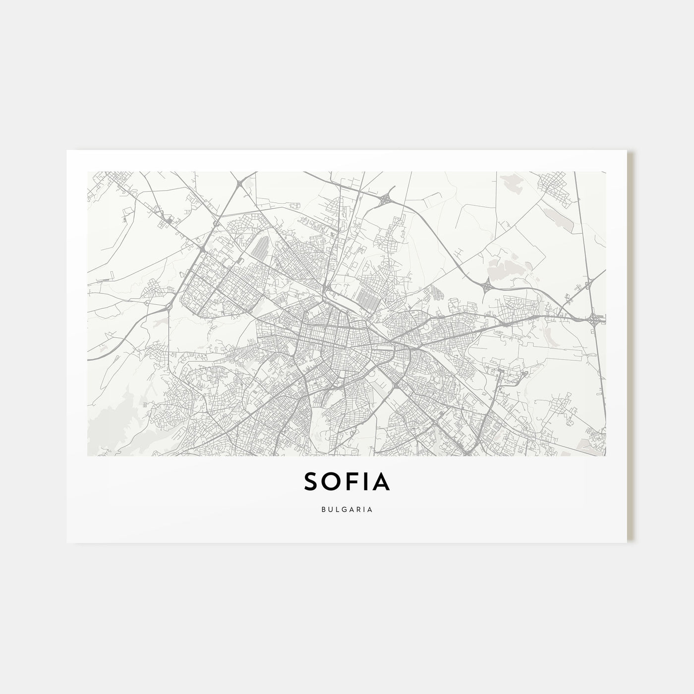 Sofia Map Landscape Poster