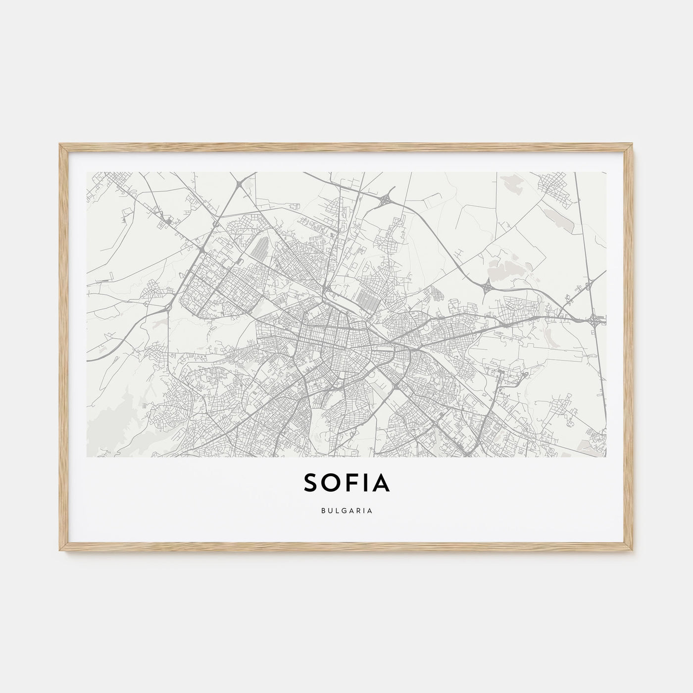 Sofia Map Landscape Poster