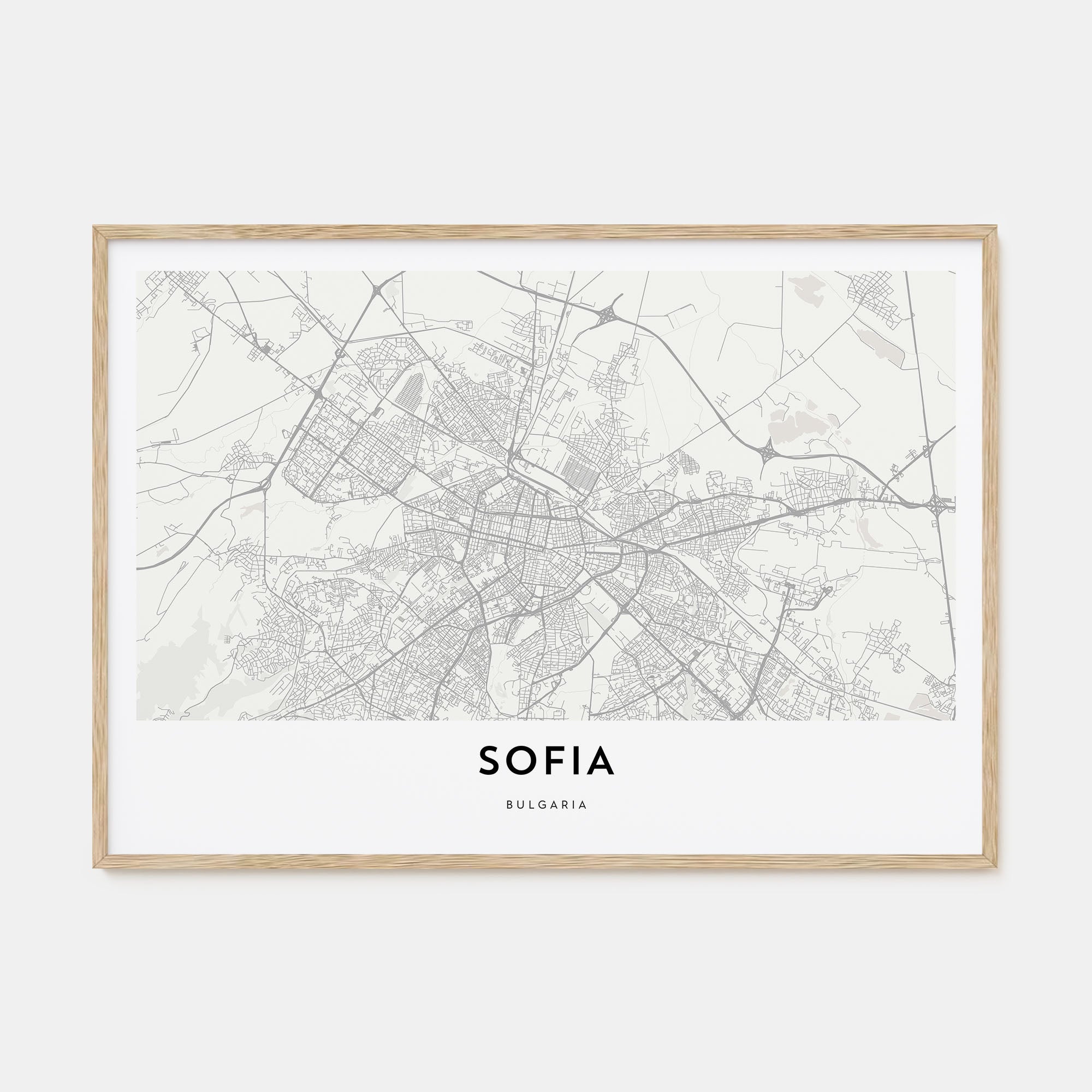 Sofia Map Landscape Poster