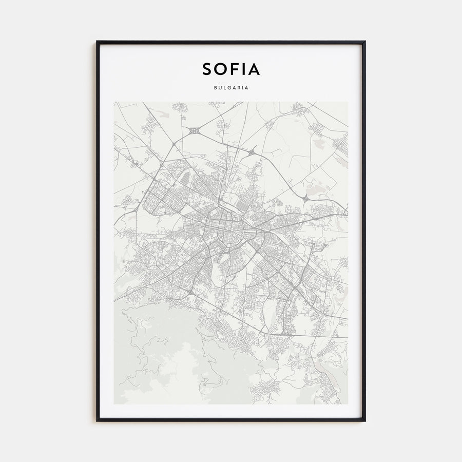 Sofia Map Portrait Poster