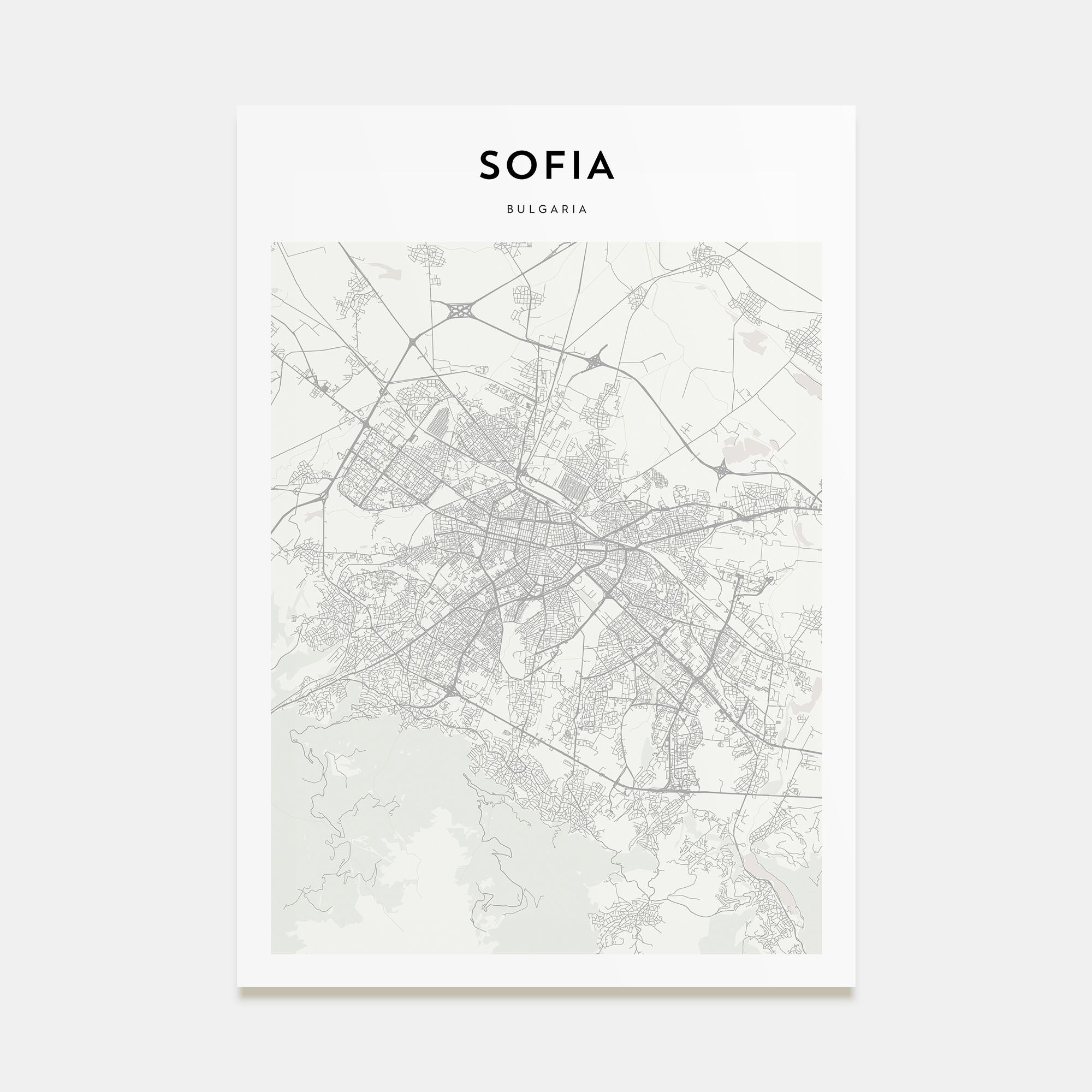 Sofia Map Portrait Poster