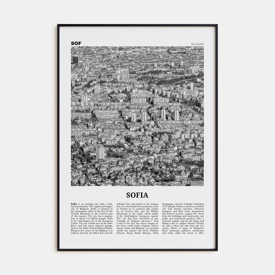 Sofia Travel B&W Poster