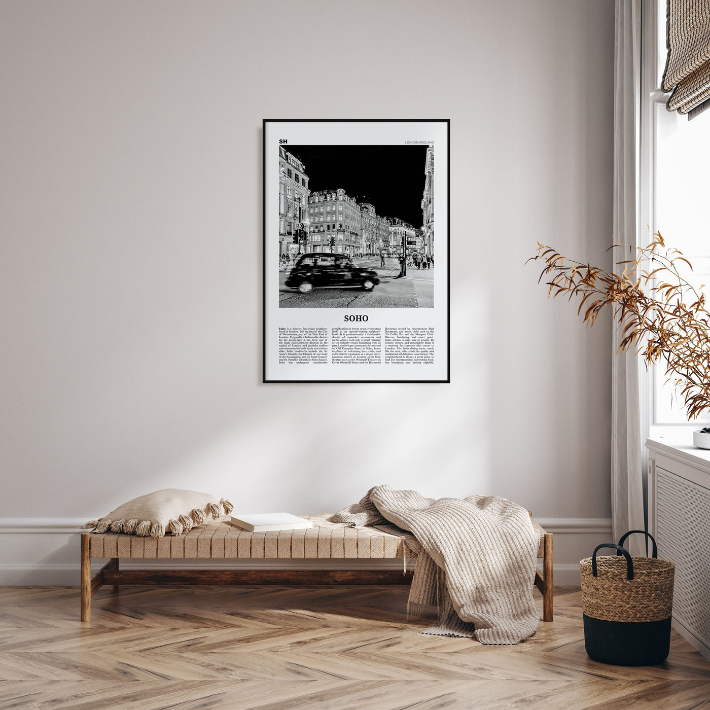 Soho, London Travel B&W No 1 Poster