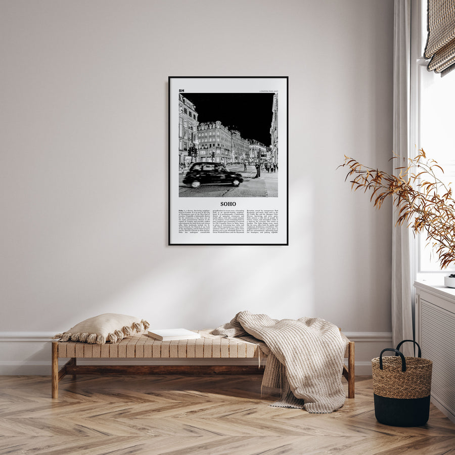 Soho, London Travel B&W No 1 Poster
