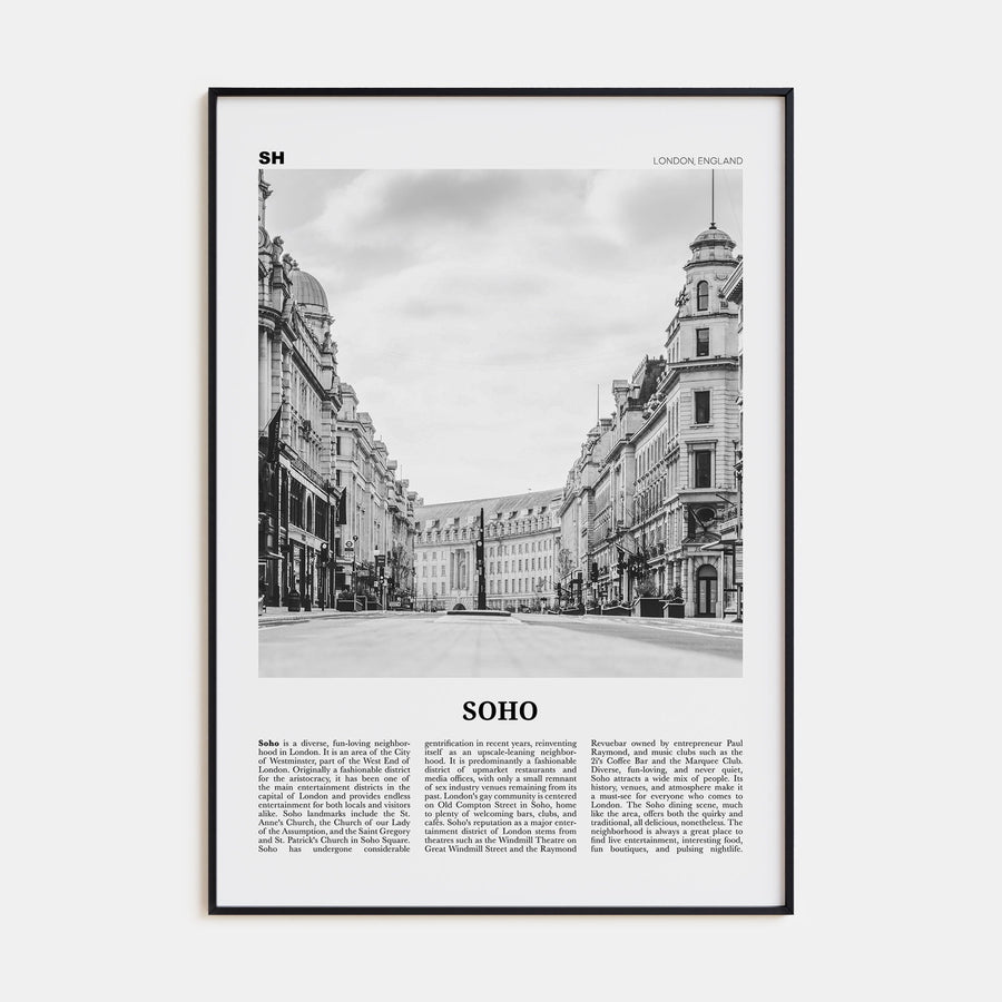 Soho, London Travel B&W No 2 Poster