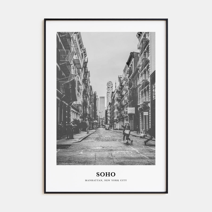 SoHo, New York City Portrait B&W No 1 Poster