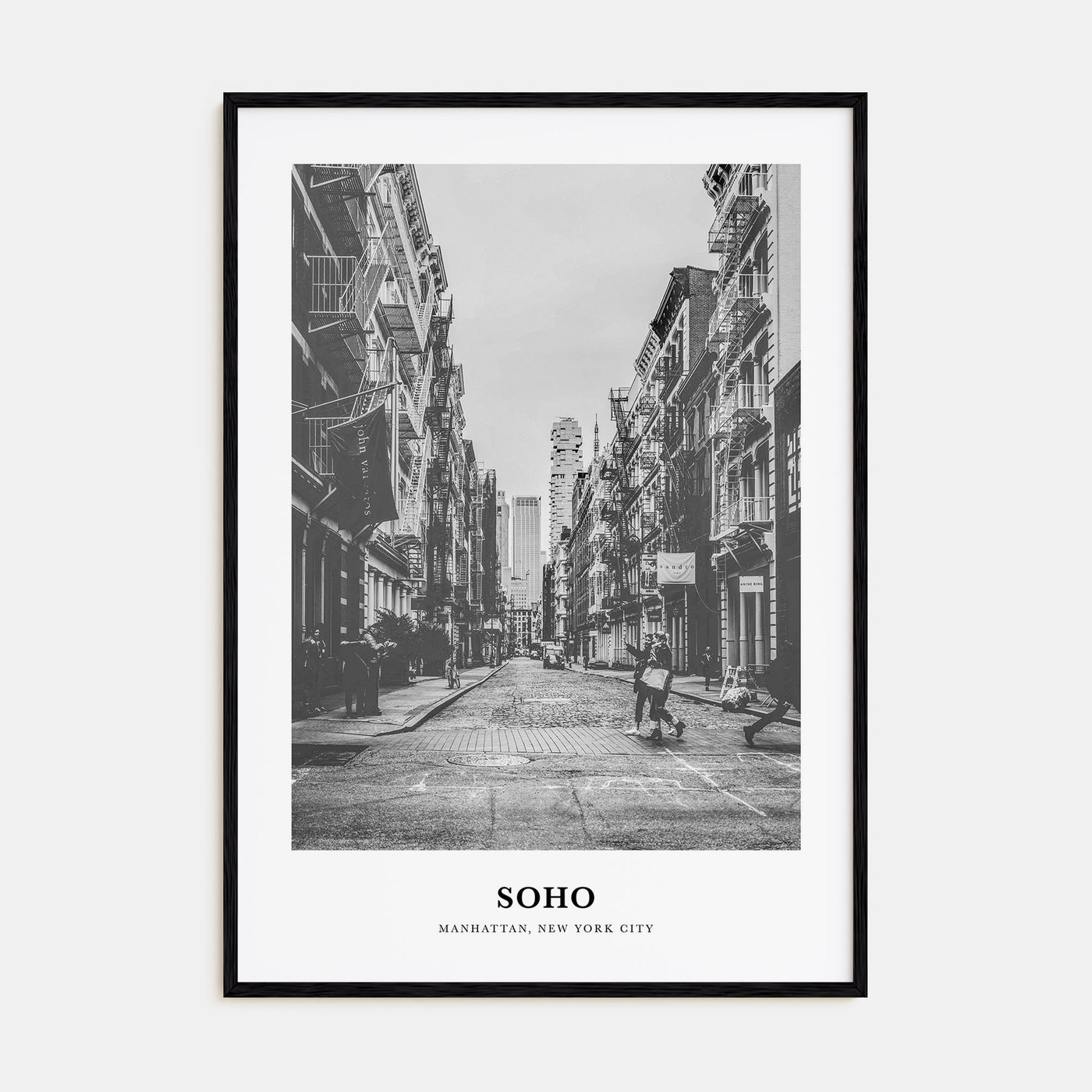 SoHo, New York City Portrait B&W No 1 Poster