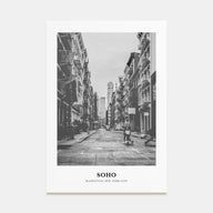 SoHo, New York City Portrait B&W No 1 Poster