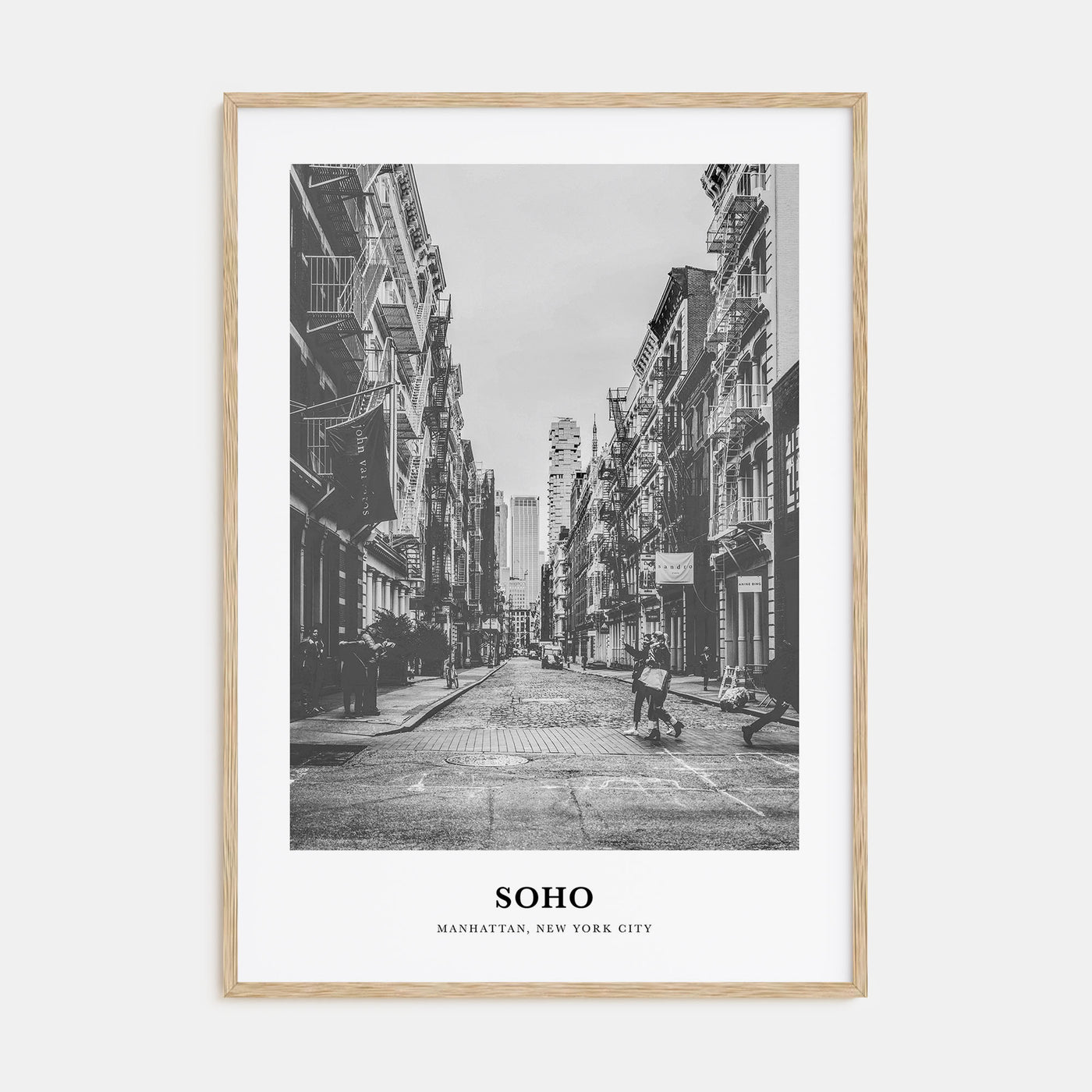 SoHo, New York City Portrait B&W No 1 Poster