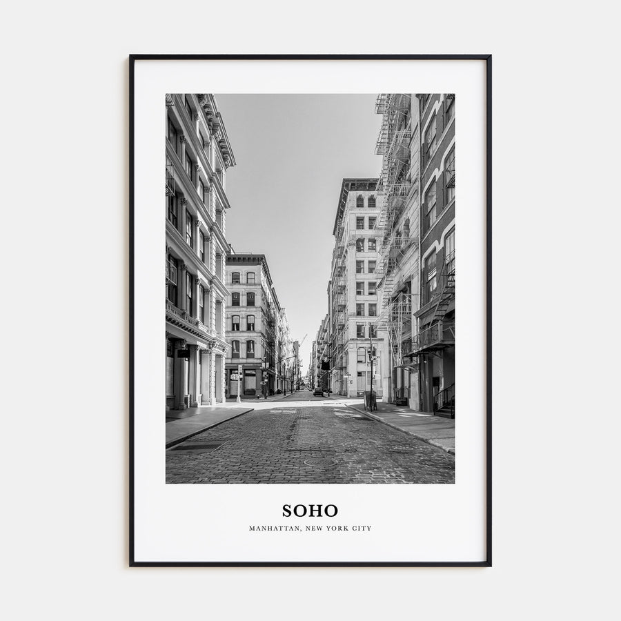 SoHo, New York City Portrait B&W No 2 Poster