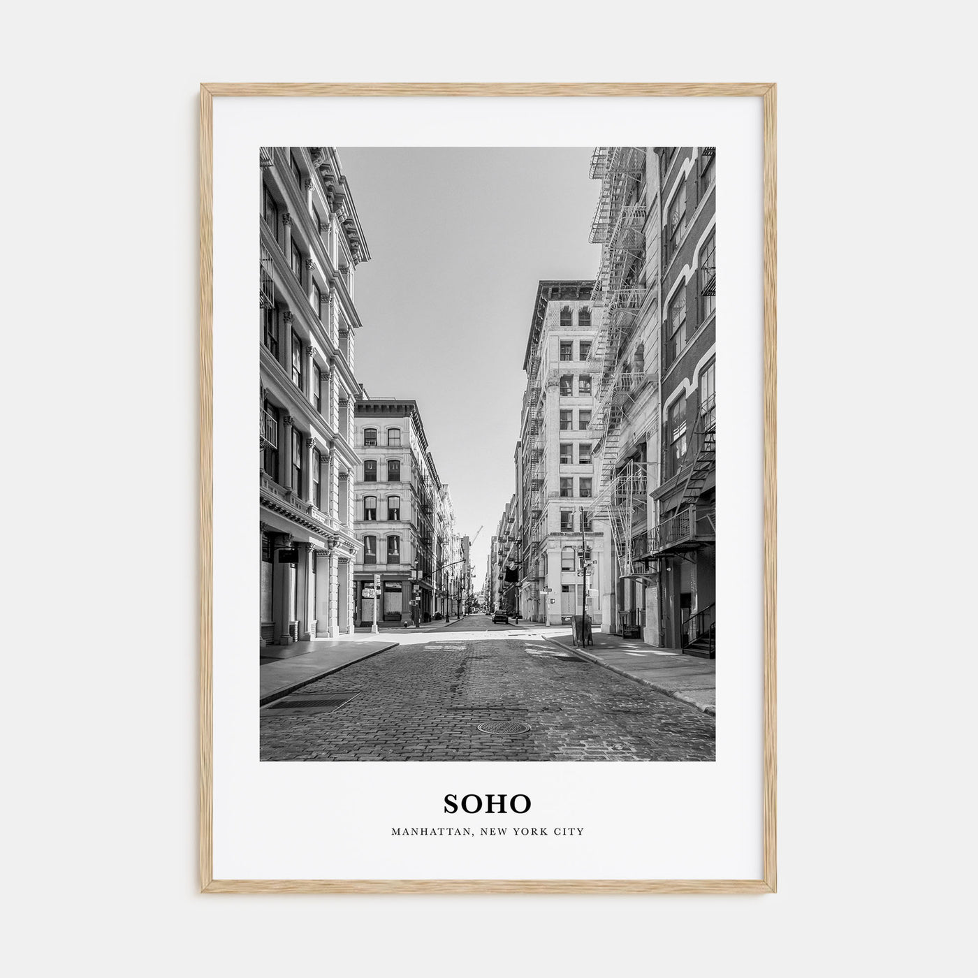 SoHo, New York City Portrait B&W No 2 Poster