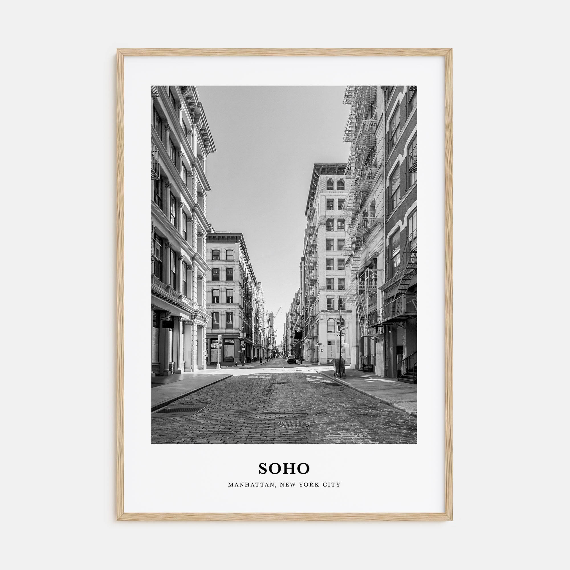 SoHo, New York City Portrait B&W No 2 Poster