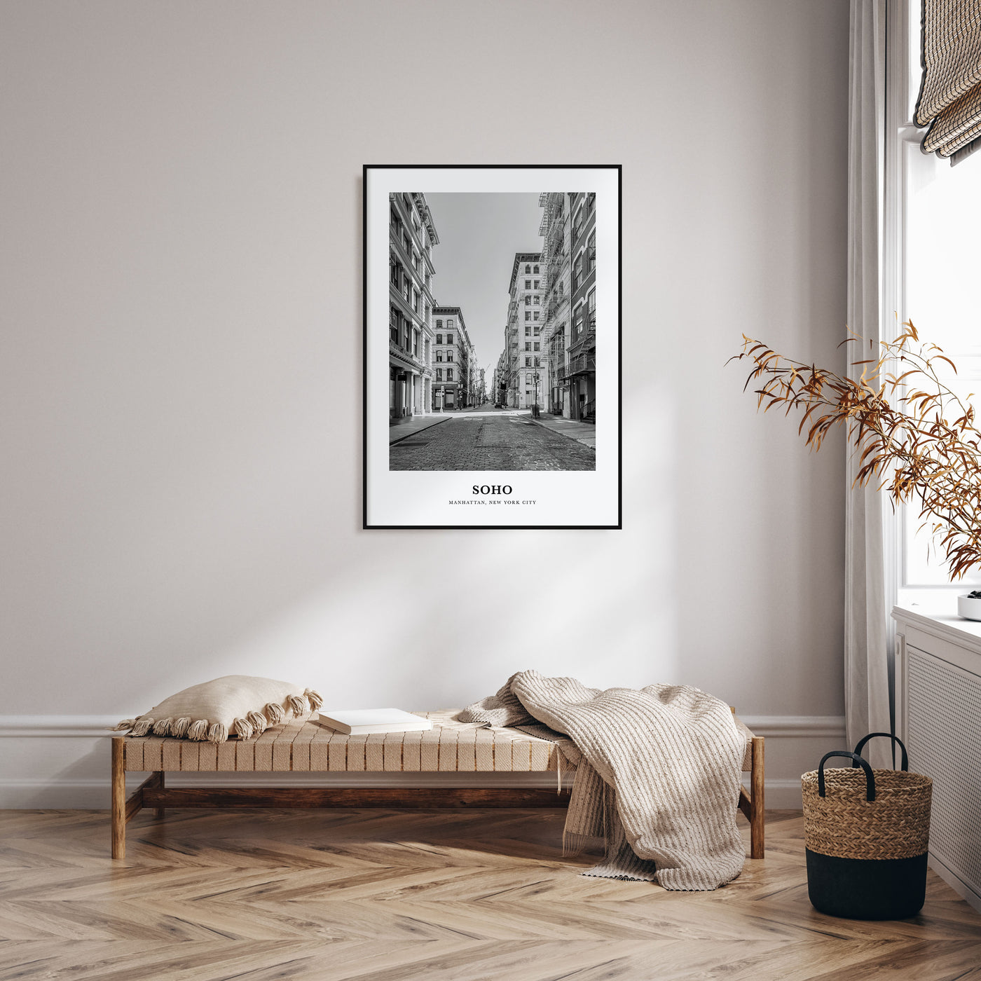 SoHo, New York City Portrait B&W No 2 Poster