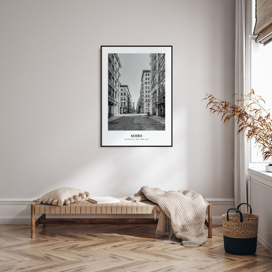 SoHo, New York City Portrait B&W No 2 Poster