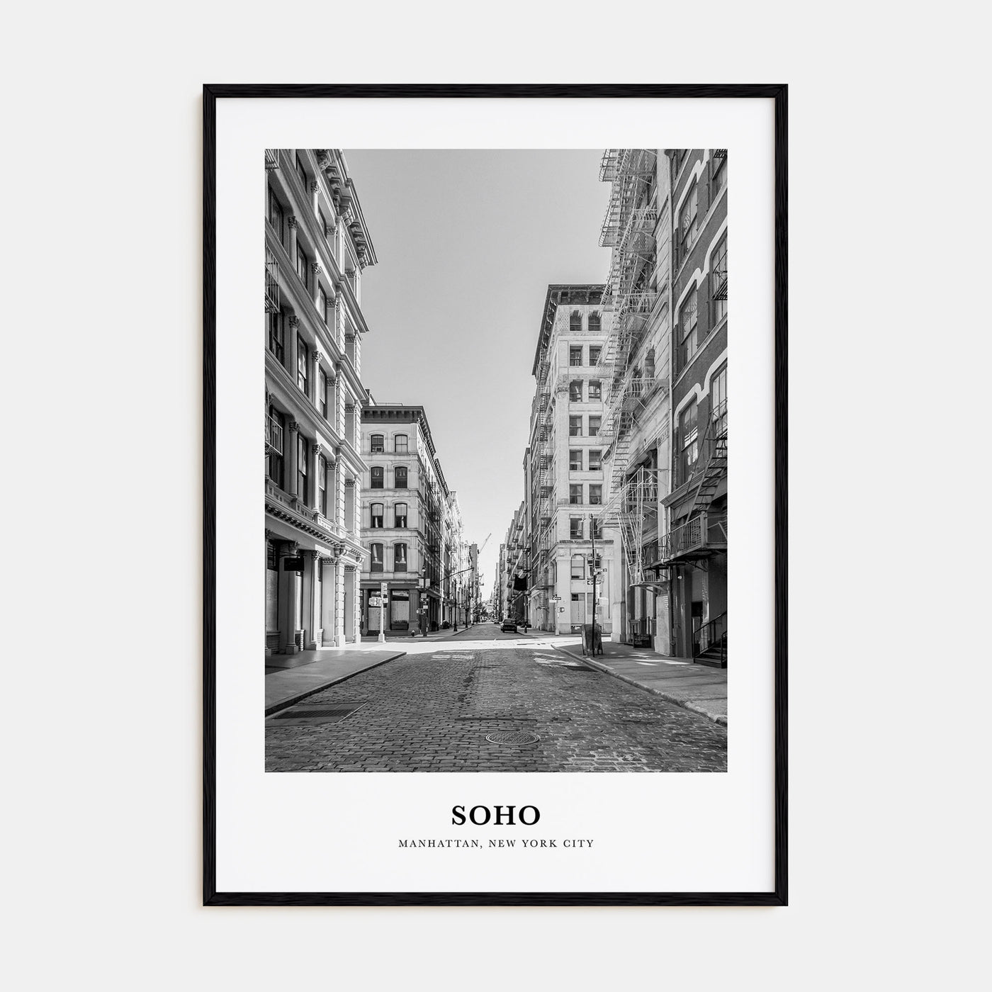 SoHo, New York City Portrait B&W No 2 Poster