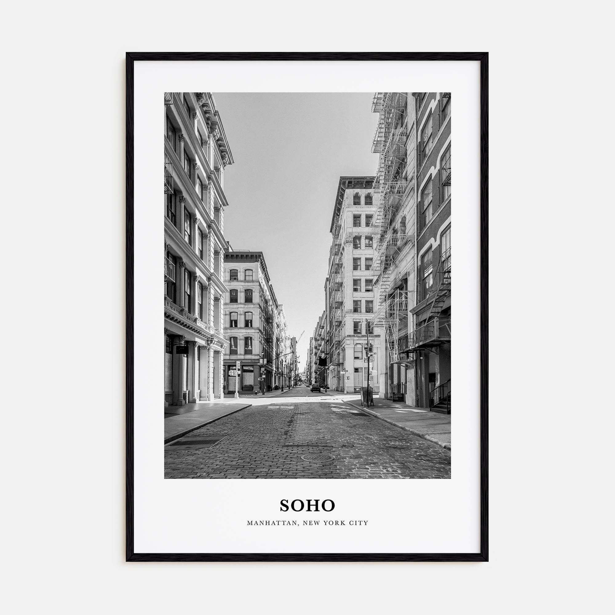 SoHo, New York City Portrait B&W No 2 Poster