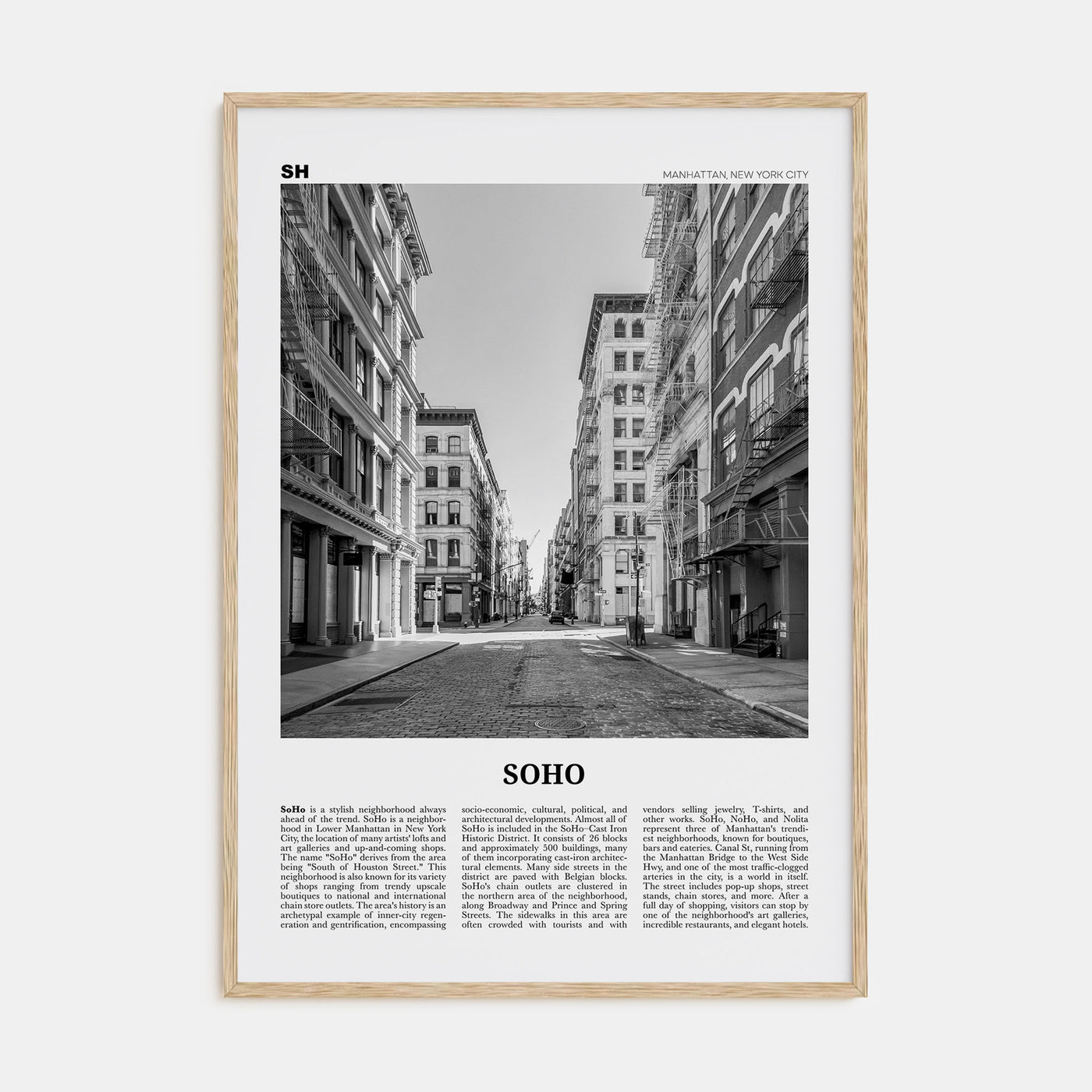 SoHo, New York City Travel B&W No 2 Poster
